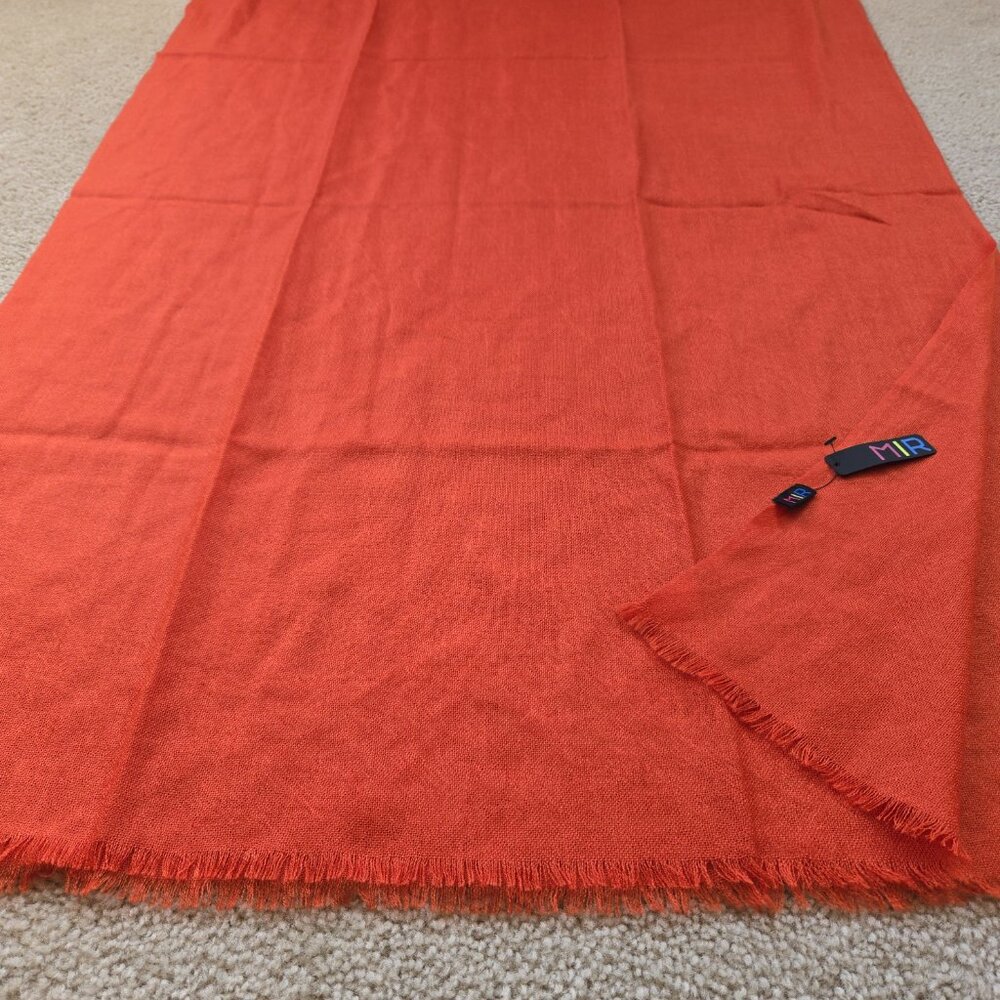 MIR Rusty Orange Cashmere Scarf NWT - Picture 10 of 12